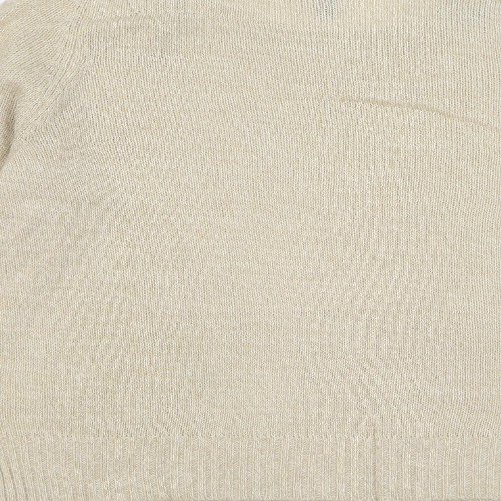 H&M Womens Beige Round Neck Acrylic Pullover Jumper Size M