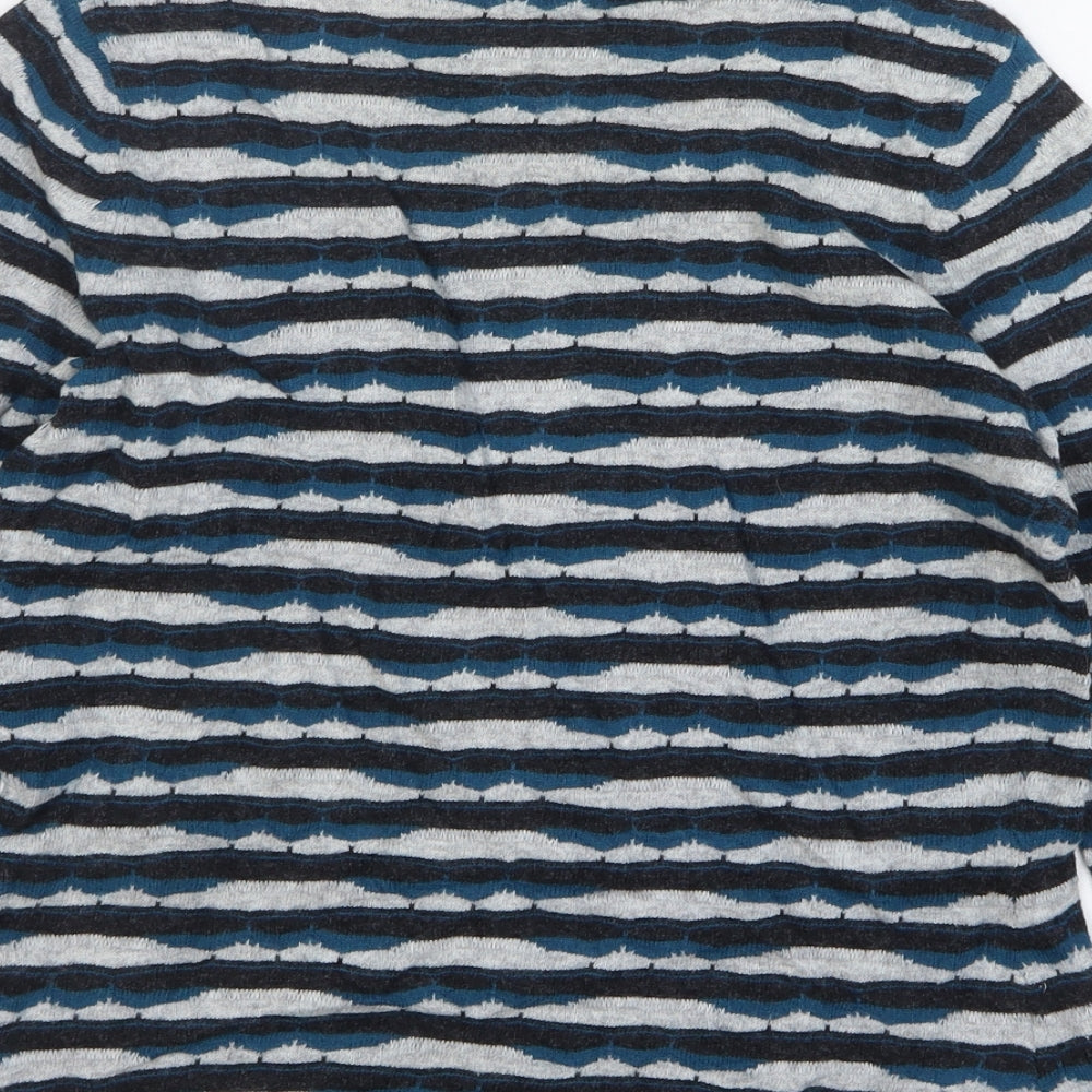 Country Casuals Womens Multicoloured Square Neck Striped Cotton Pullover Jumper Size S
