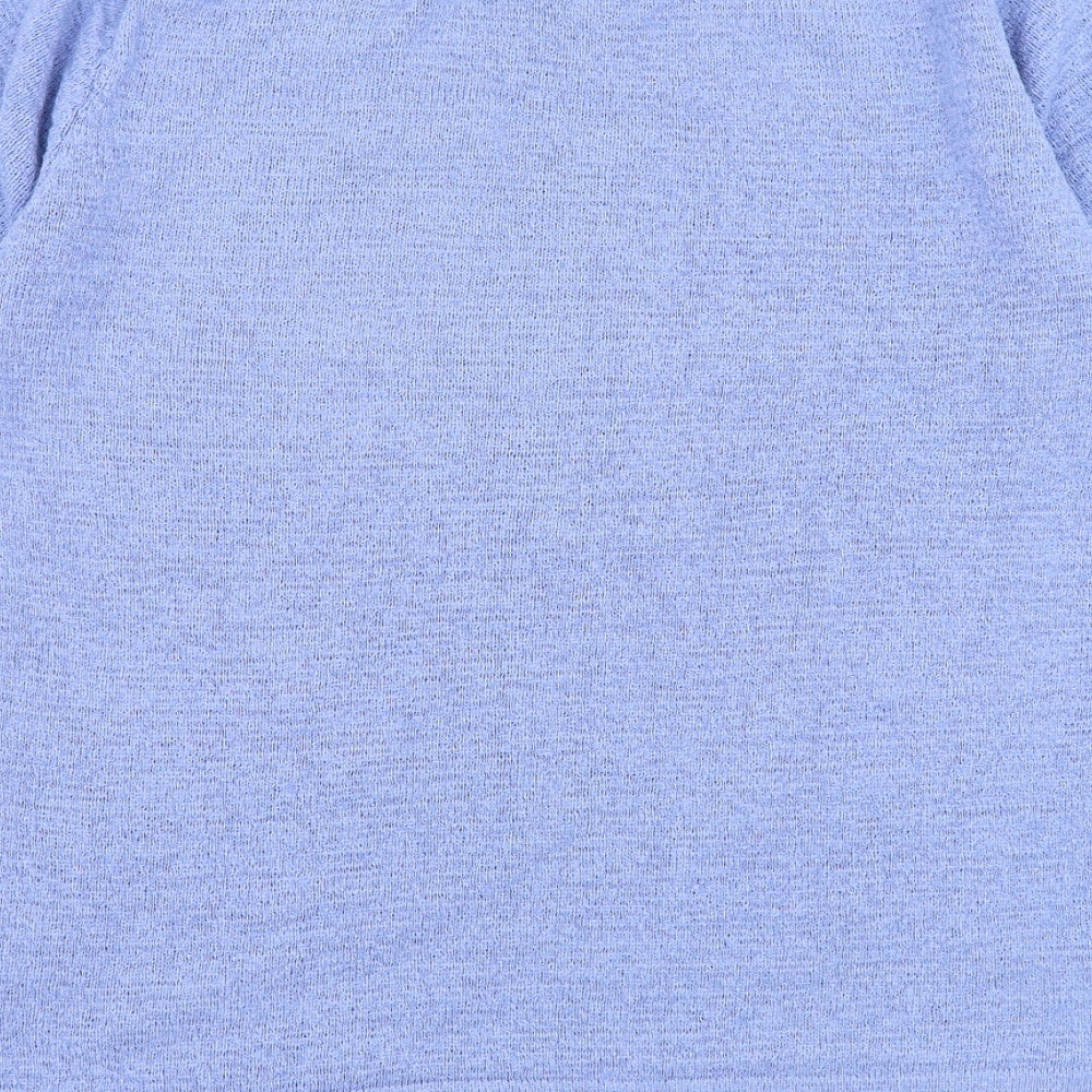 Reflect Womens Blue Round Neck Striped Acrylic Pullover Jumper Size S - Flower