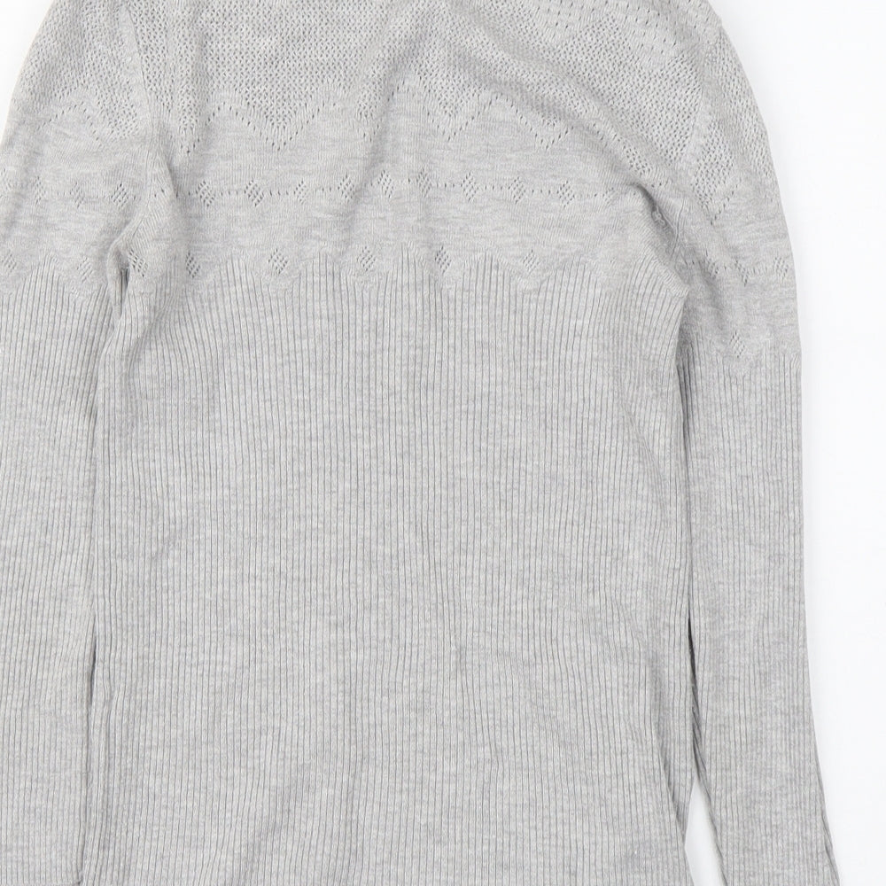 Warehouse Womens Grey High Neck Viscose Pullover Jumper Size 10