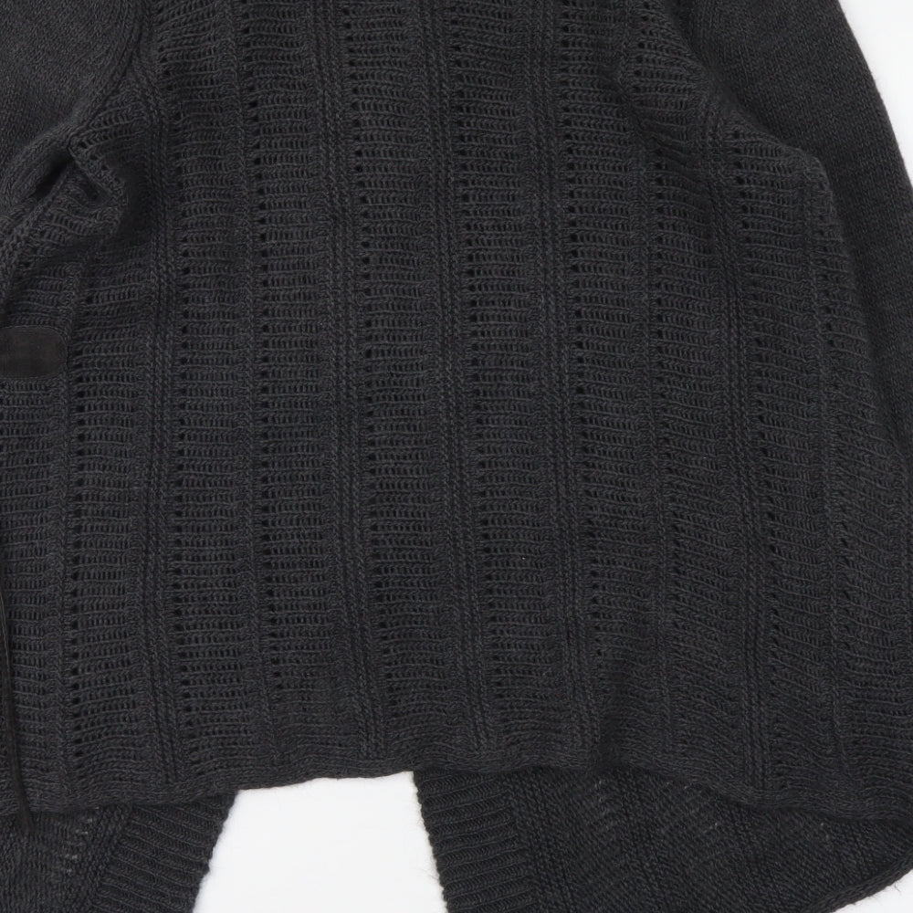 Per Una Womens Grey V-Neck Acrylic Cardigan Jumper Size M