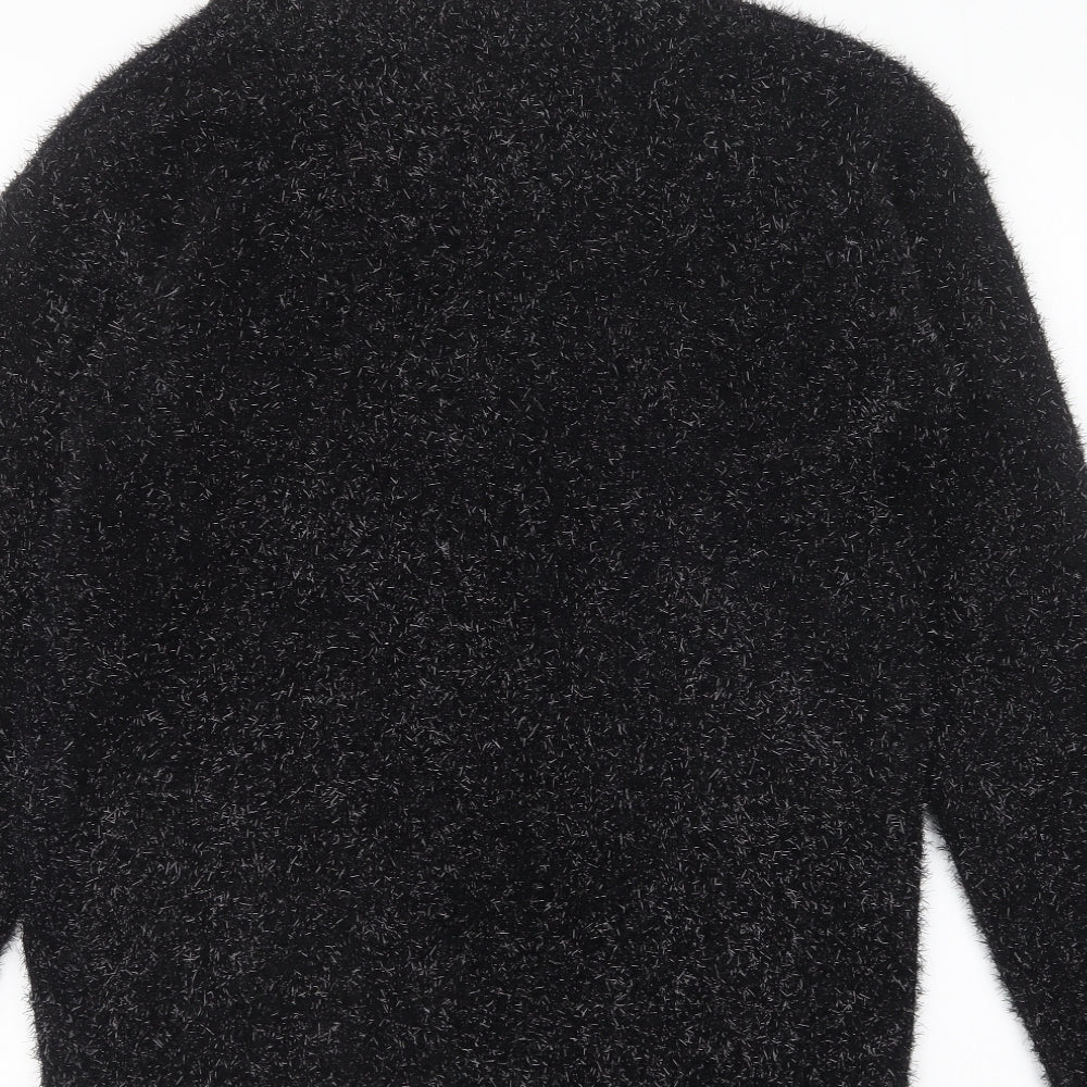 NEXT Womens Black Round Neck Acrylic Pullover Jumper Size S