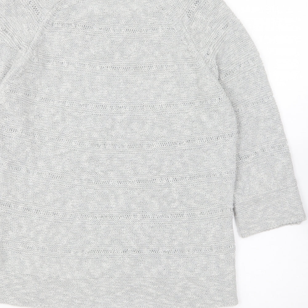 Per Una Womens Grey Round Neck Acrylic Pullover Jumper Size S