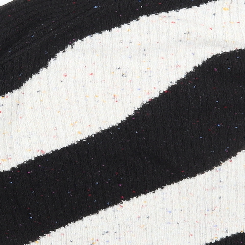 Marks & Spencer Womens Multicoloured Boat Neck Striped Acrylic Pullover Jumper Size S
