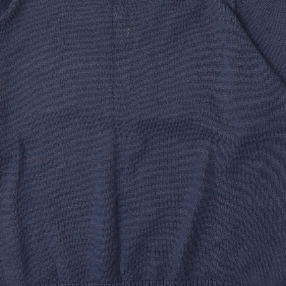 Winterbeck Mens Blue V-Neck Cotton Pullover Jumper Size L