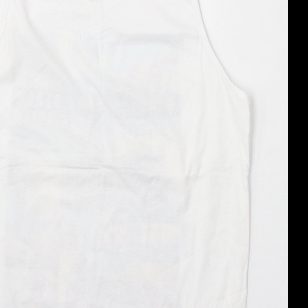 Cedarwood State Mens White Cotton T-Shirt Size S Round Neck - Miami to Long Beach