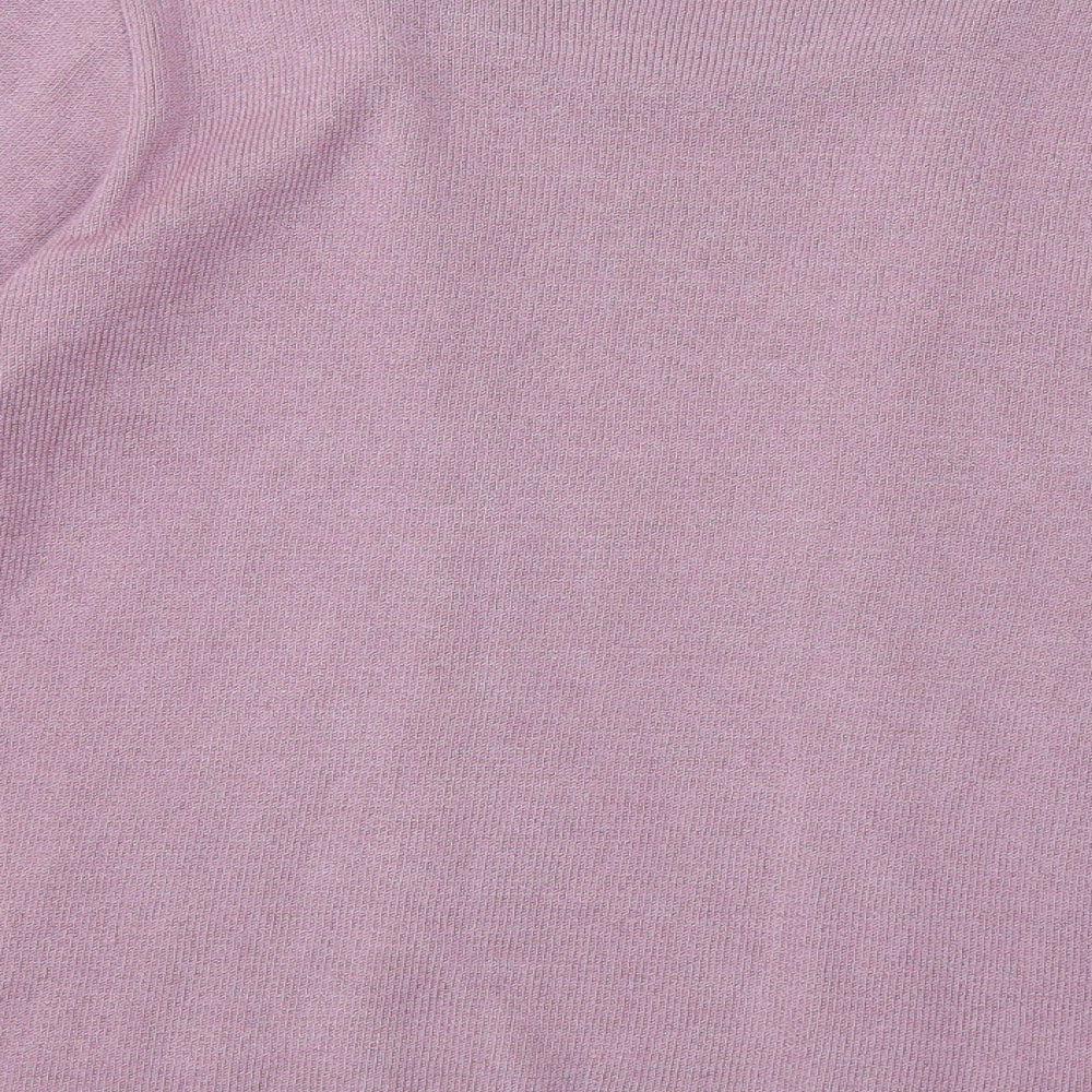 Sarah Hamilton Womens Purple Round Neck Striped Polyester Pullover Jumper Size M