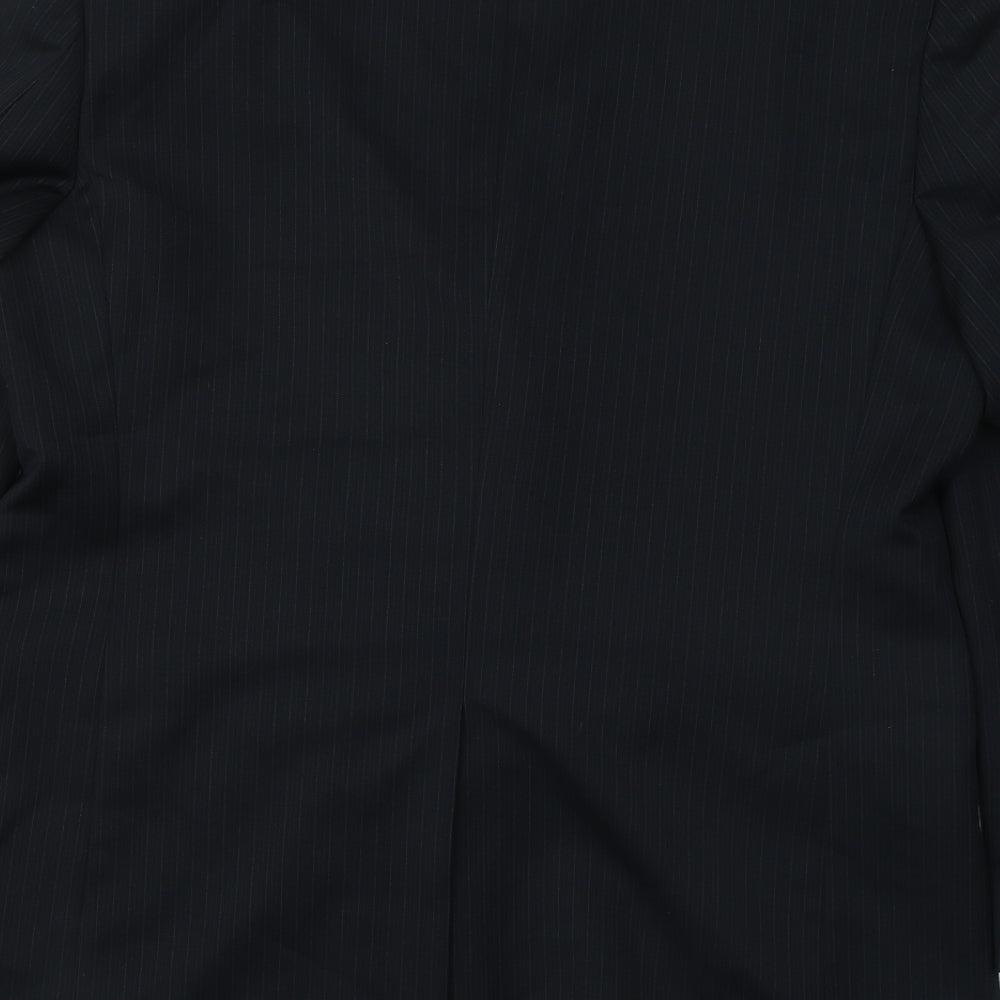 Burton Mens Black Striped Wool Jacket Suit Jacket Size 42