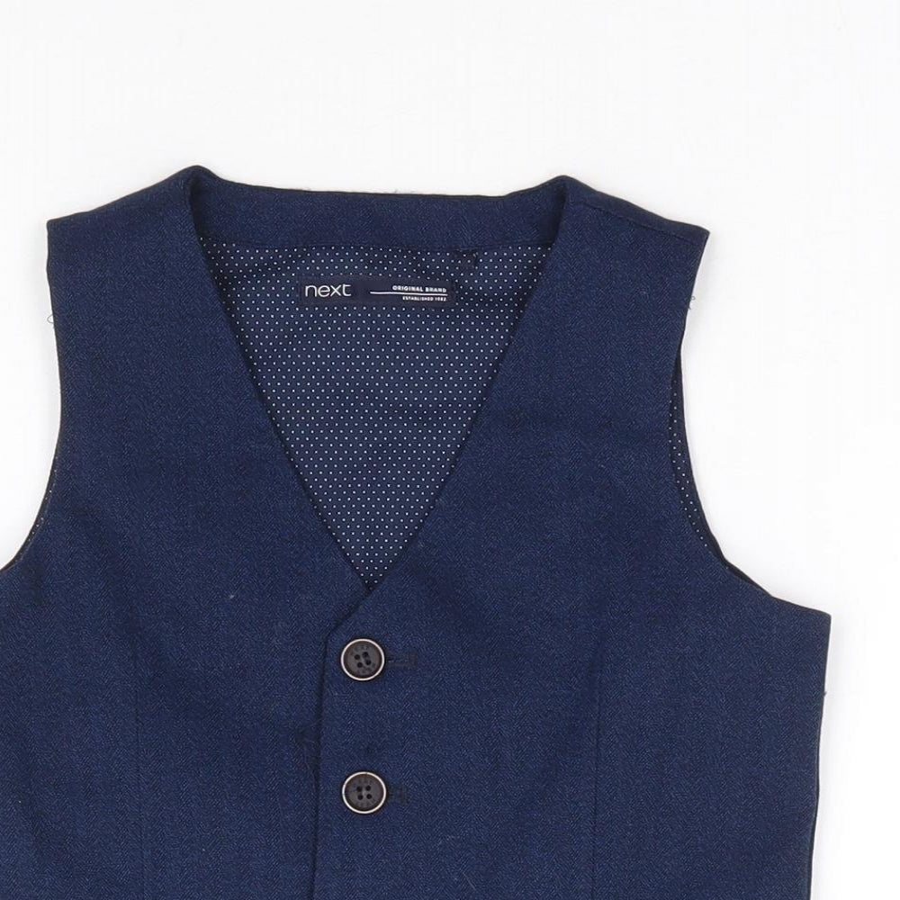 Next Boys Blue Jacket Waistcoat Size 2-3 Years Button