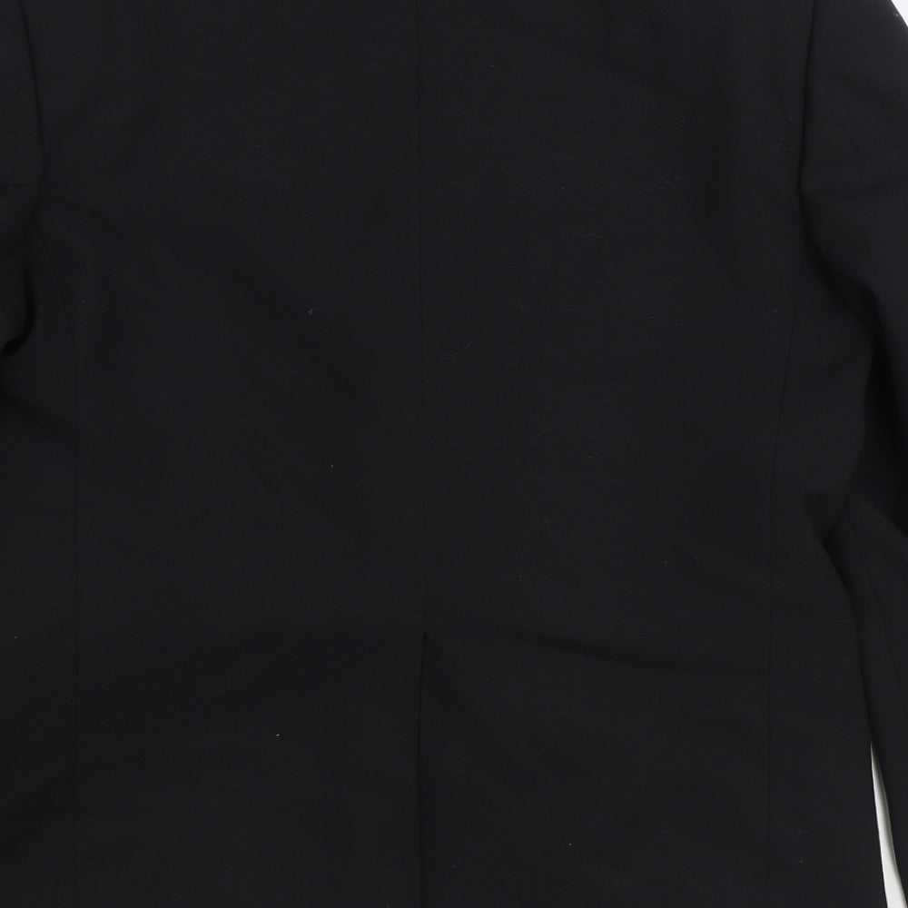 Elegance International Mens Black Polyester Jacket Suit Jacket Size 38