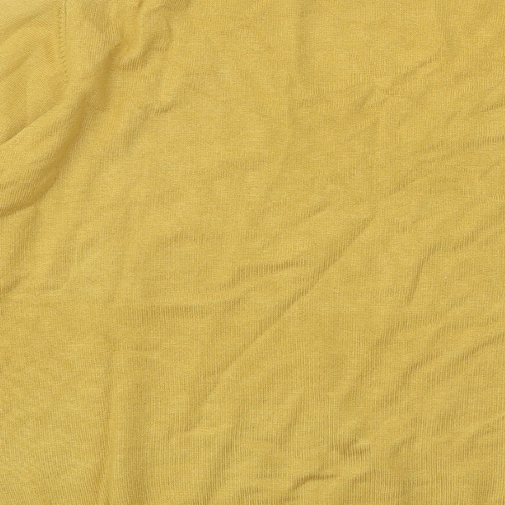 Marks and Spencer Womens Yellow V-Neck Viscose Pullover Jumper Size 14