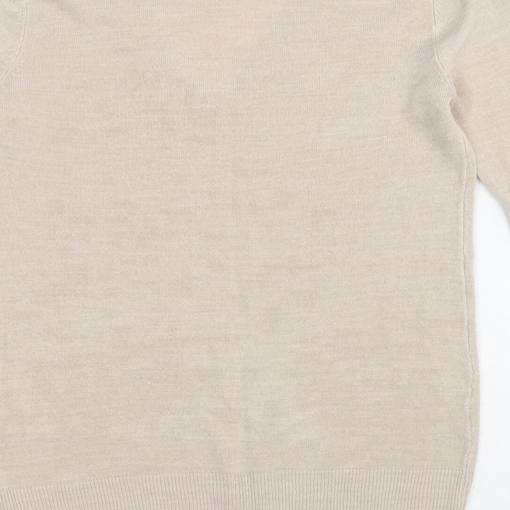 Atmosphere Womens Beige V-Neck Acrylic Pullover Jumper Size 6
