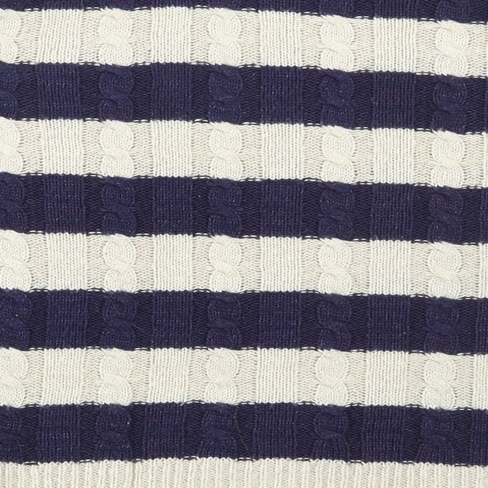 Exhibit Womens Multicoloured Round Neck Striped Acrylic Pullover Jumper Size S