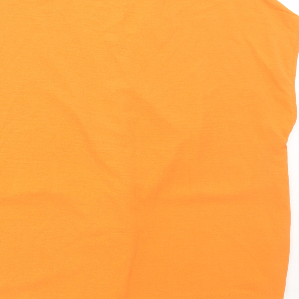 Gallery Womens Orange Polyester Basic Blouse Size XL V-Neck - Peplum