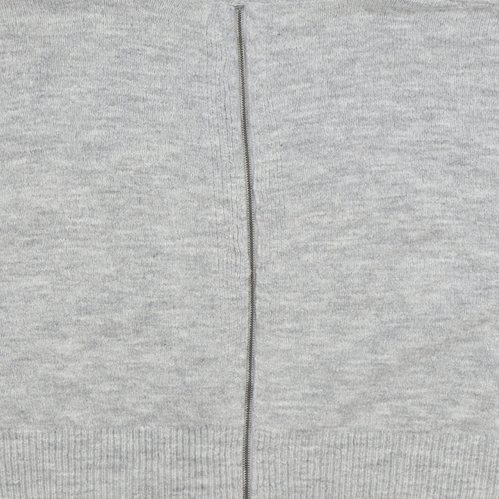 Topshop Womens Grey Roll Neck Acrylic Pullover Jumper Size 10