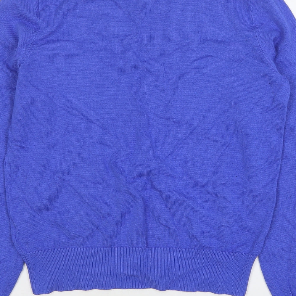 H&M Womens Blue Round Neck Viscose Pullover Jumper Size S