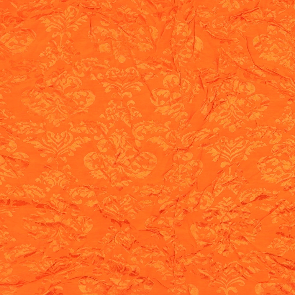 River Island Womens Orange V-Neck Geometric Viscose Cardigan Jumper Size S