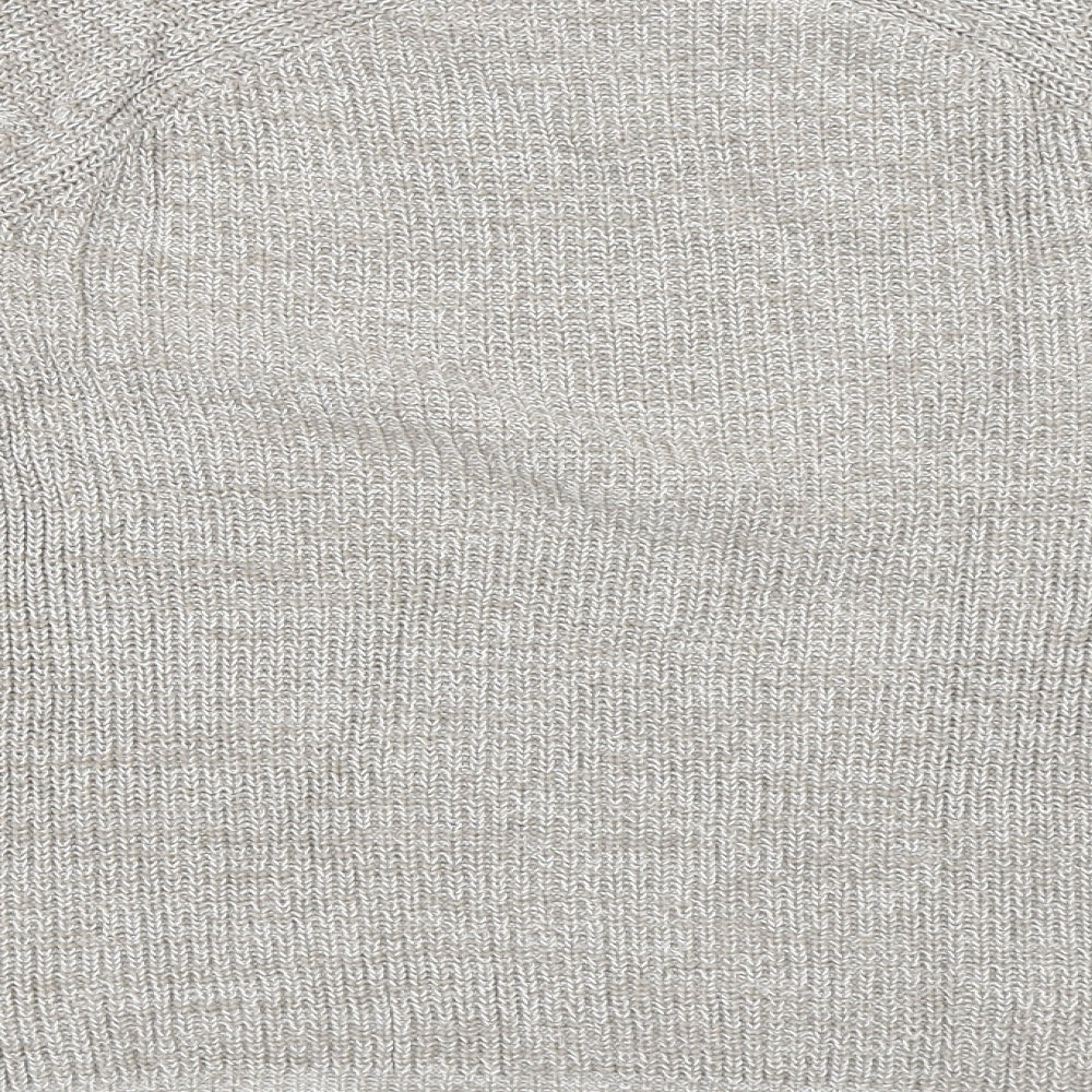 H&M Womens Beige Round Neck Acrylic Pullover Jumper Size S