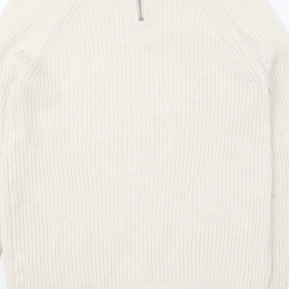 Dorothy Perkins Womens Beige Round Neck Acrylic Pullover Jumper Size 10