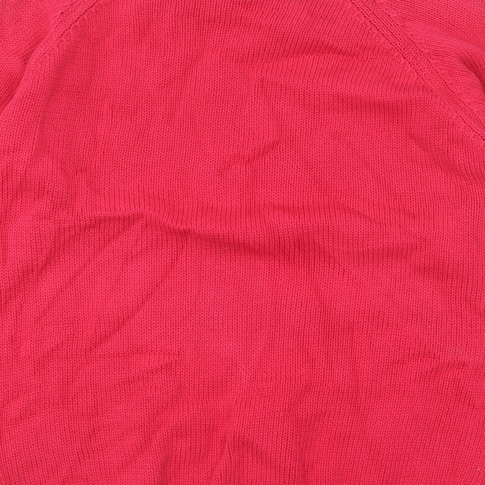 NEXT Womens Pink V-Neck Cotton Pullover Jumper Size L