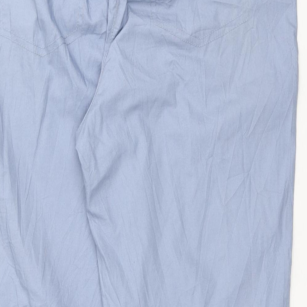 Canda Womens Blue Cotton Trousers Size 8 L24 in Regular