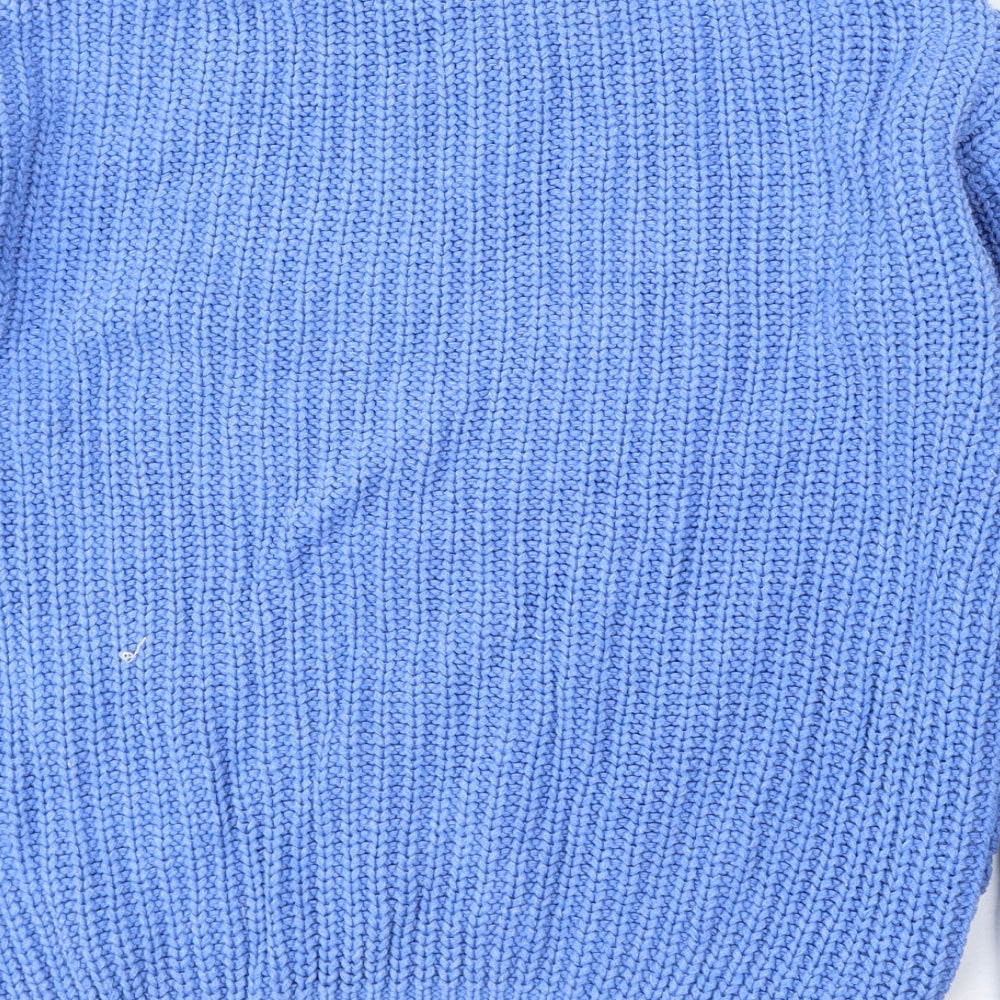 Dunnes Stores Womens Blue Round Neck Cotton Pullover Jumper Size S