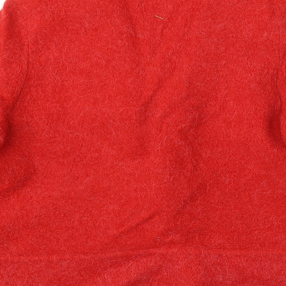 Inwear Womens Red V-Neck Nylon Cardigan Jumper Size S