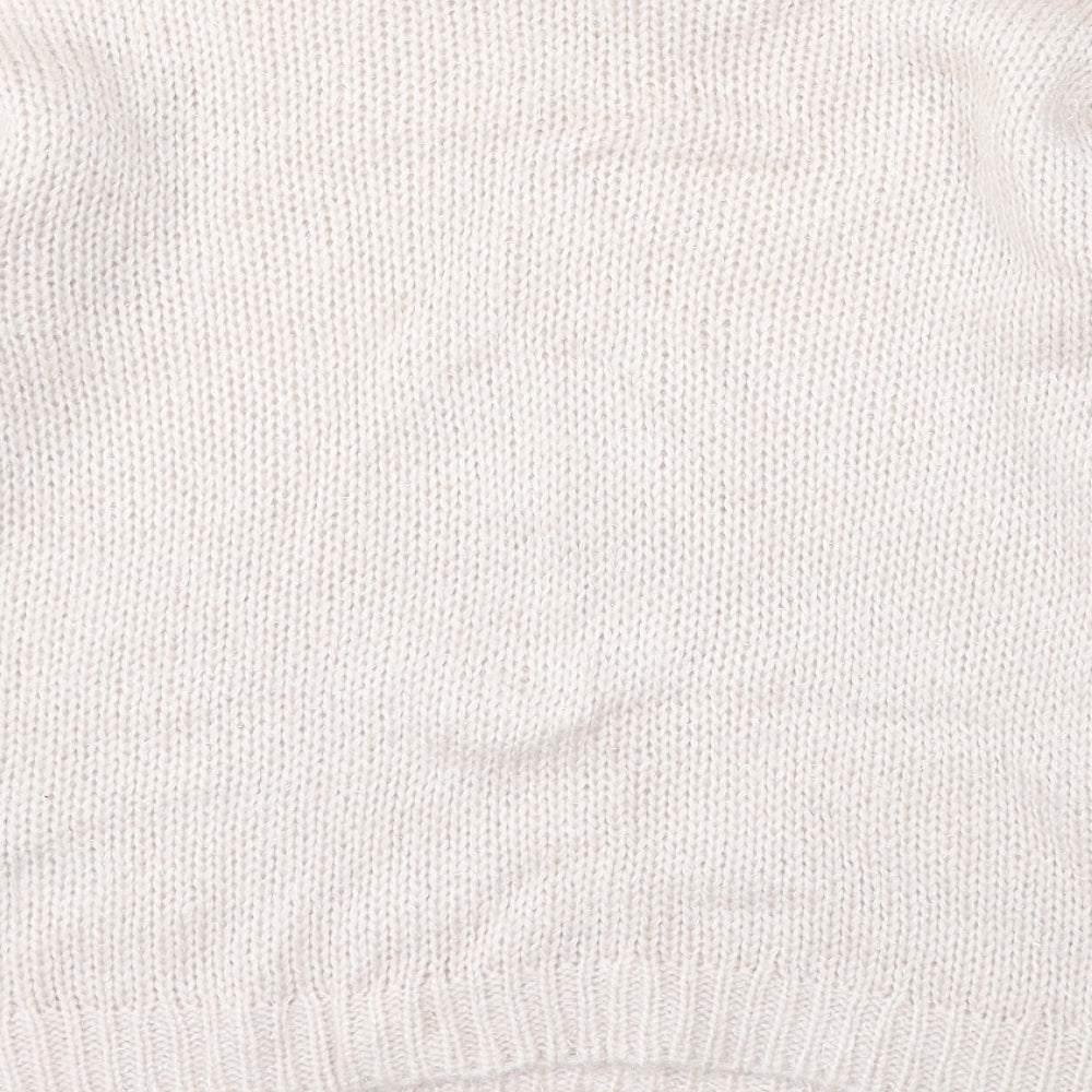New Look Womens Beige Round Neck Acrylic Pullover Jumper Size 14