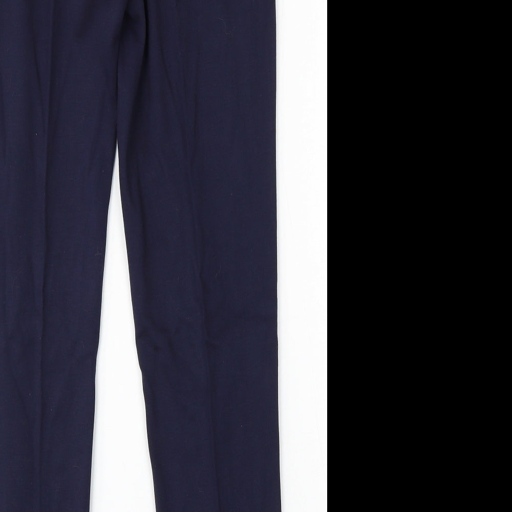 Warehouse Womens Blue Polyester Trousers Size 12 L29 in Regular Hook & Eye