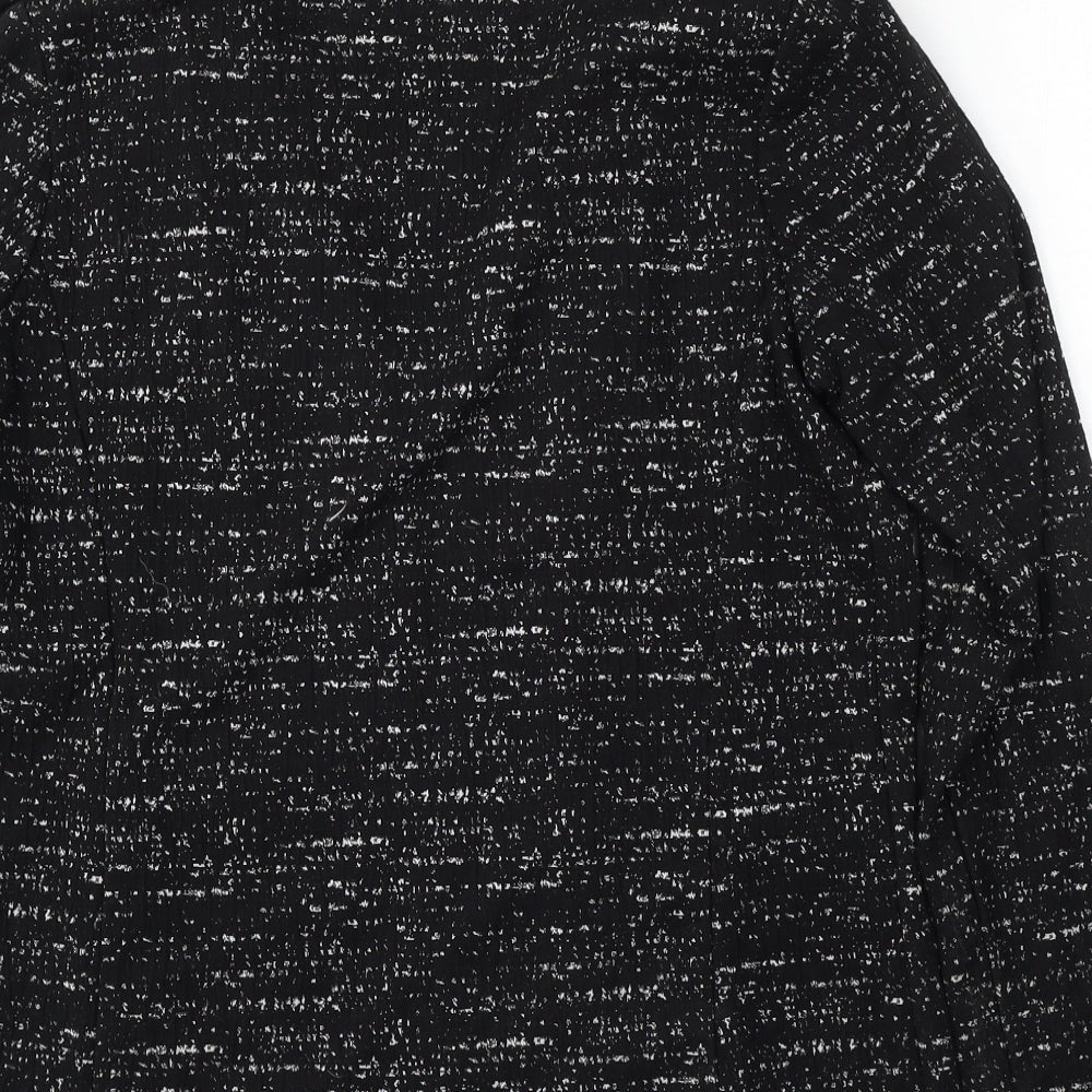 New Look Womens Black Collared Geometric Viscose Cardigan Jumper Size 12