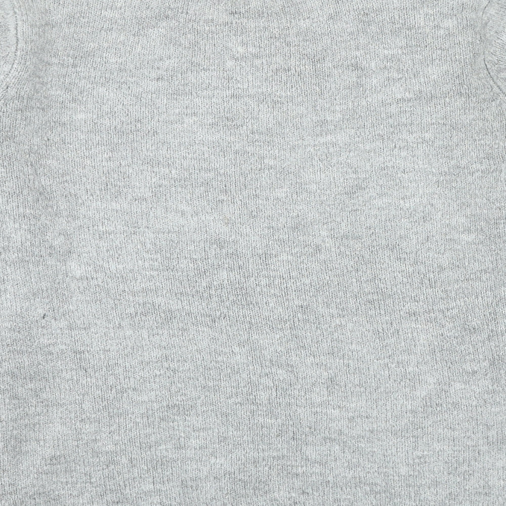 Papaya Womens Grey Round Neck Acrylic Pullover Jumper Size M
