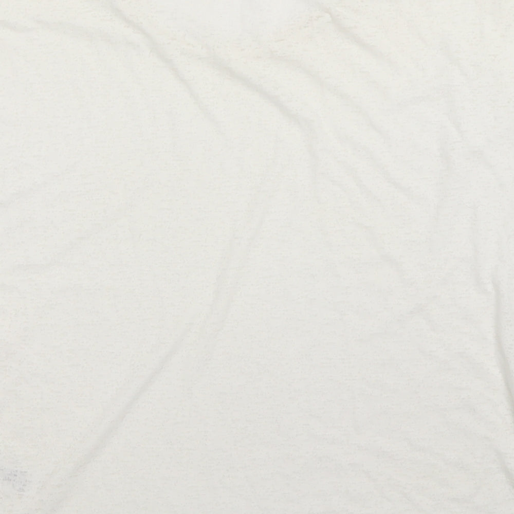 Topshop Womens Ivory Polyester Basic T-Shirt Size 6 Scoop Neck