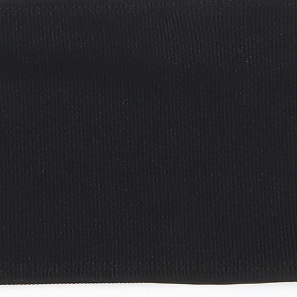 Topshop Womens Black Nylon Cropped Tank Size 8 Off the Shoulder - Tube Top