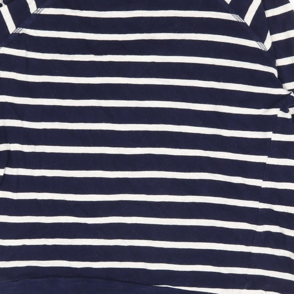 Zara Womens Blue Striped 100% Cotton Pullover Sweatshirt Size S Pullover