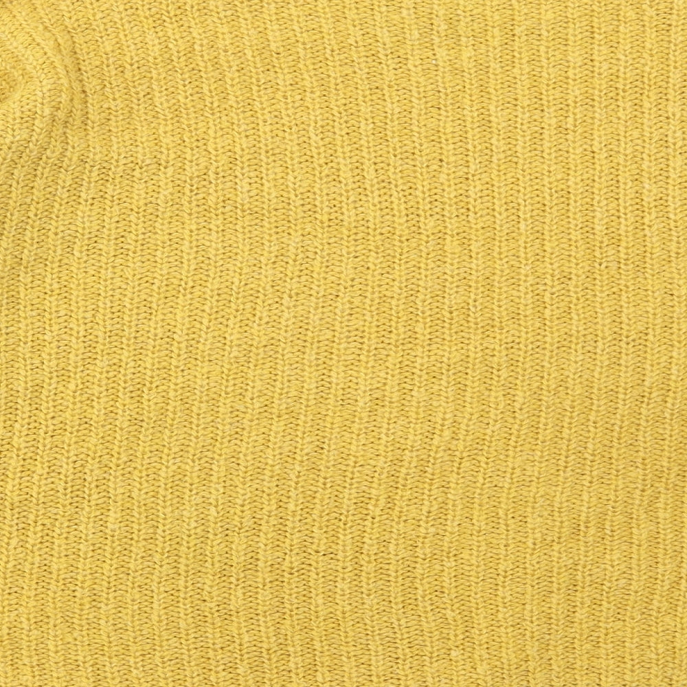 New Look Womens Yellow Crew Neck Acrylic Pullover Jumper Size M