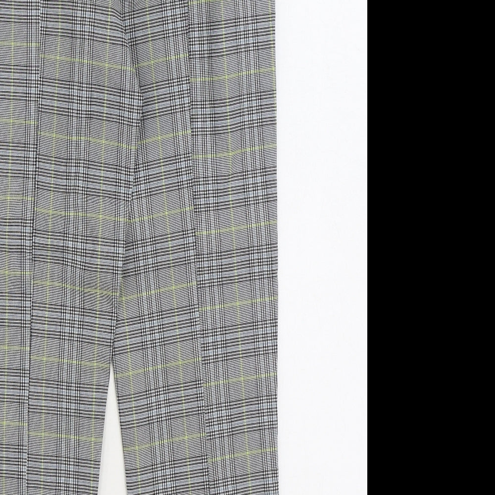 Gerard Womens Black Plaid Polyester Trousers Size 12 L27 in Regular Zip