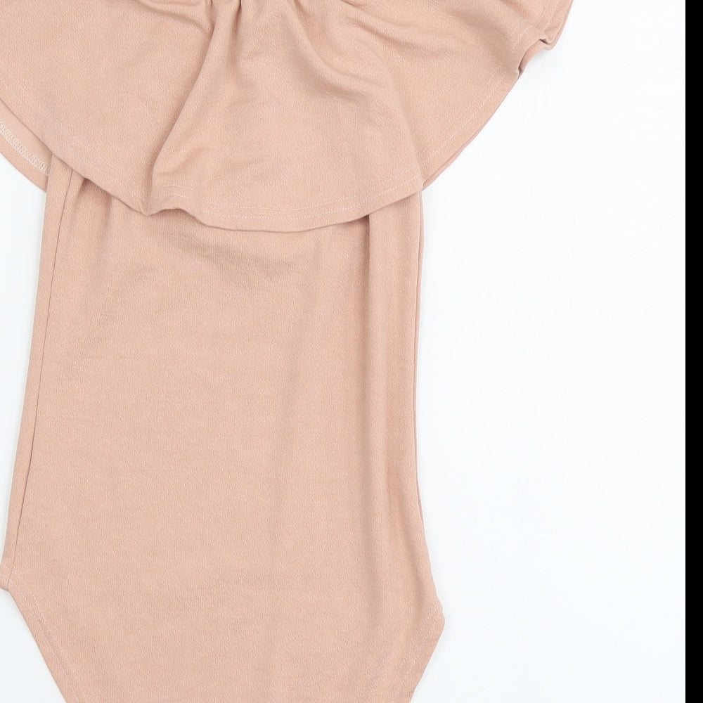 Exhibit Womens Pink Polyester Bodysuit One-Piece Size 10 Pullover