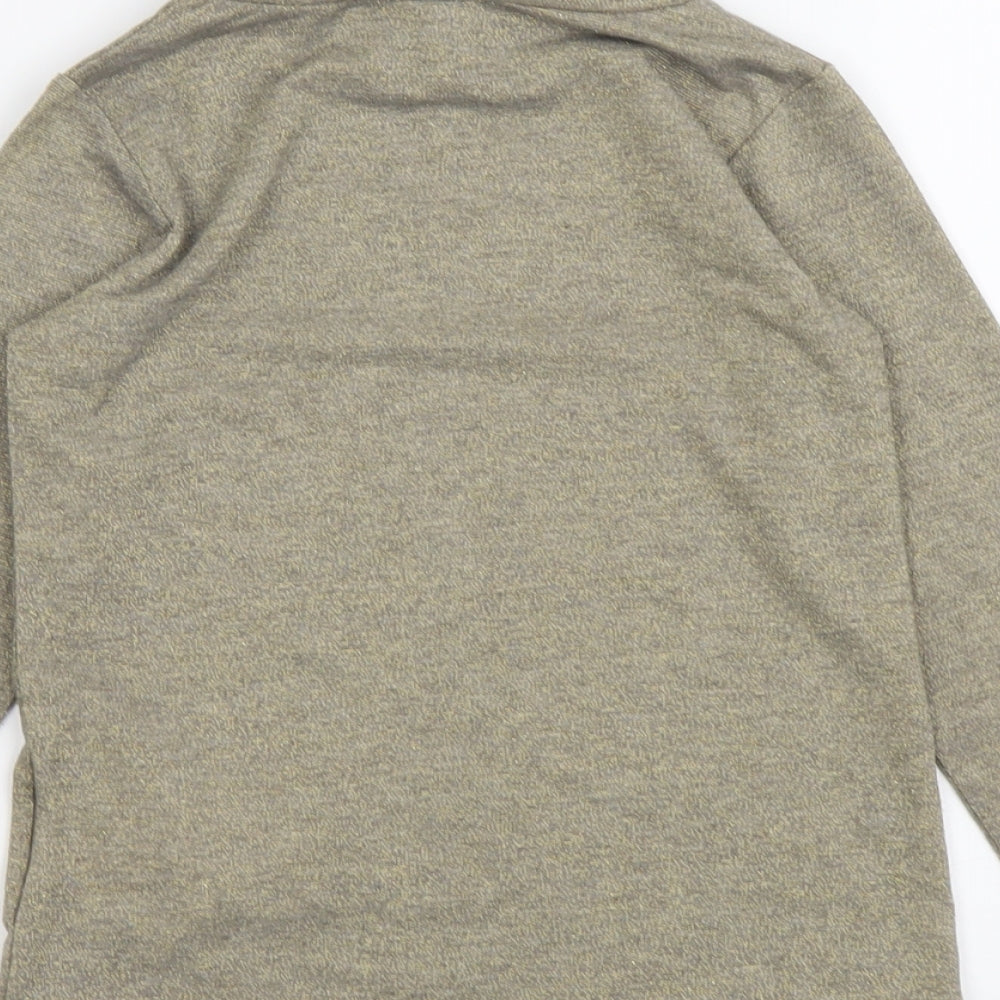 Preworn Girls Gold Polyester Basic T-Shirt Size 6 Years Roll Neck Pullover