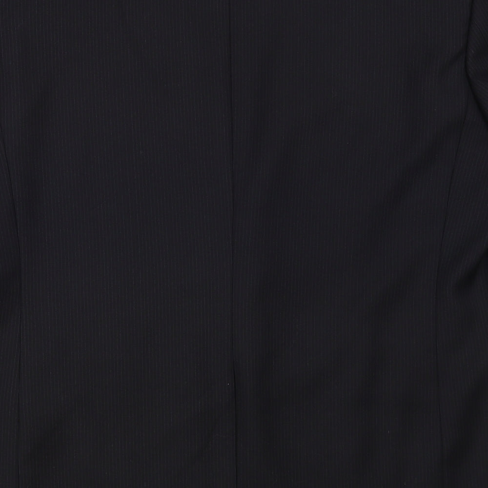 Daniel Grahame Mens Black Striped Polyester Jacket Blazer Size 42