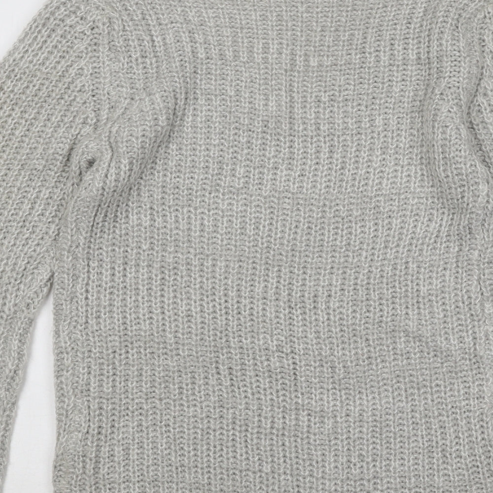 Atmosphere Womens Grey V-Neck Acrylic Pullover Jumper Size 10