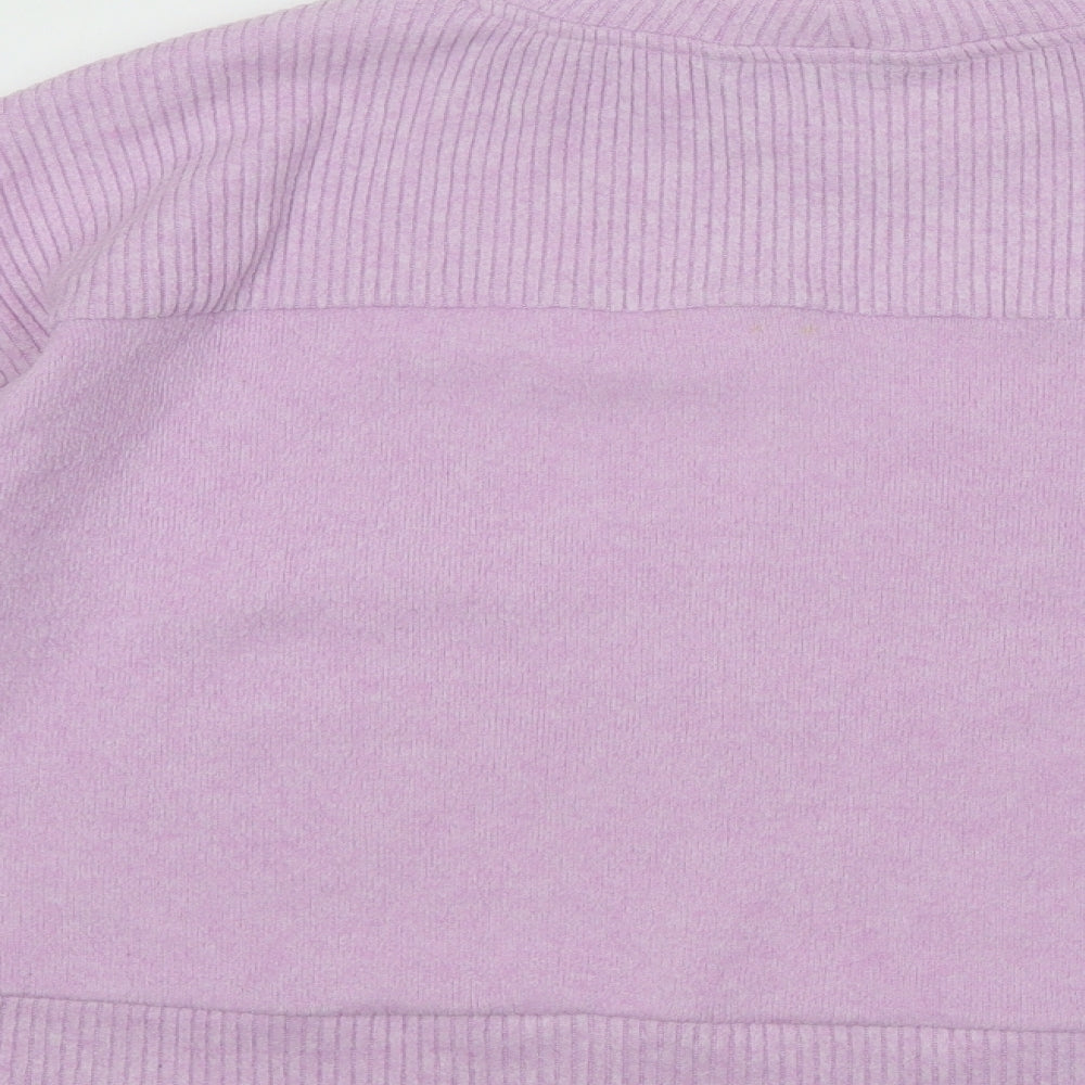 Dunnes Stores Womens Purple Mock Neck Polyester Pullover Jumper Size L
