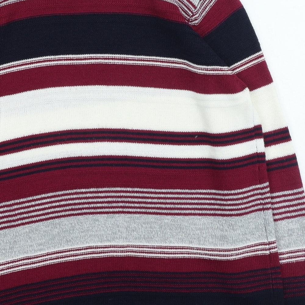 Hle Womens Multicoloured Round Neck Striped Acrylic Pullover Jumper Size 14