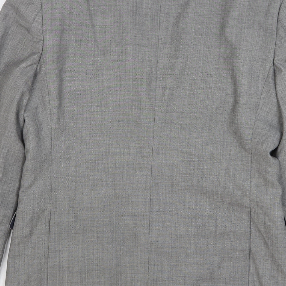 Topman Mens Grey Wool Jacket Suit Jacket Size 36