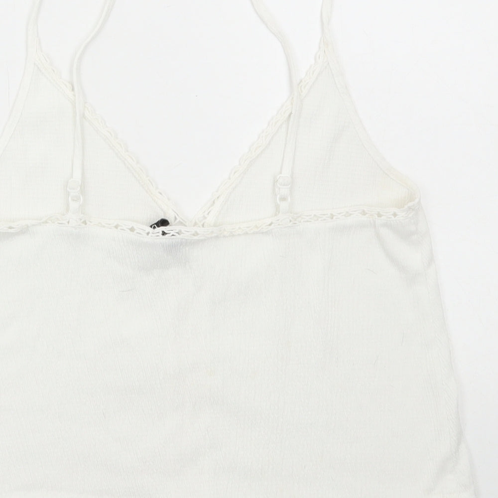 Divided by H&M Womens White Polyester Camisole Tank Size XS Scoop Neck - Lace Detail