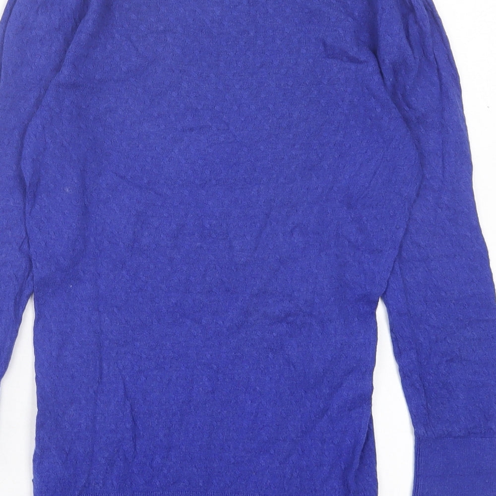 H&M Womens Blue Crew Neck Viscose Pullover Jumper Size XS