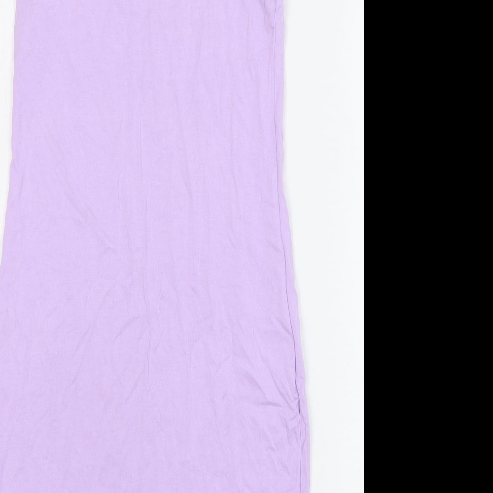 I SAW IT FIRST Womens Pink Viscose Tank Dress Size 6 Round Neck Pullover