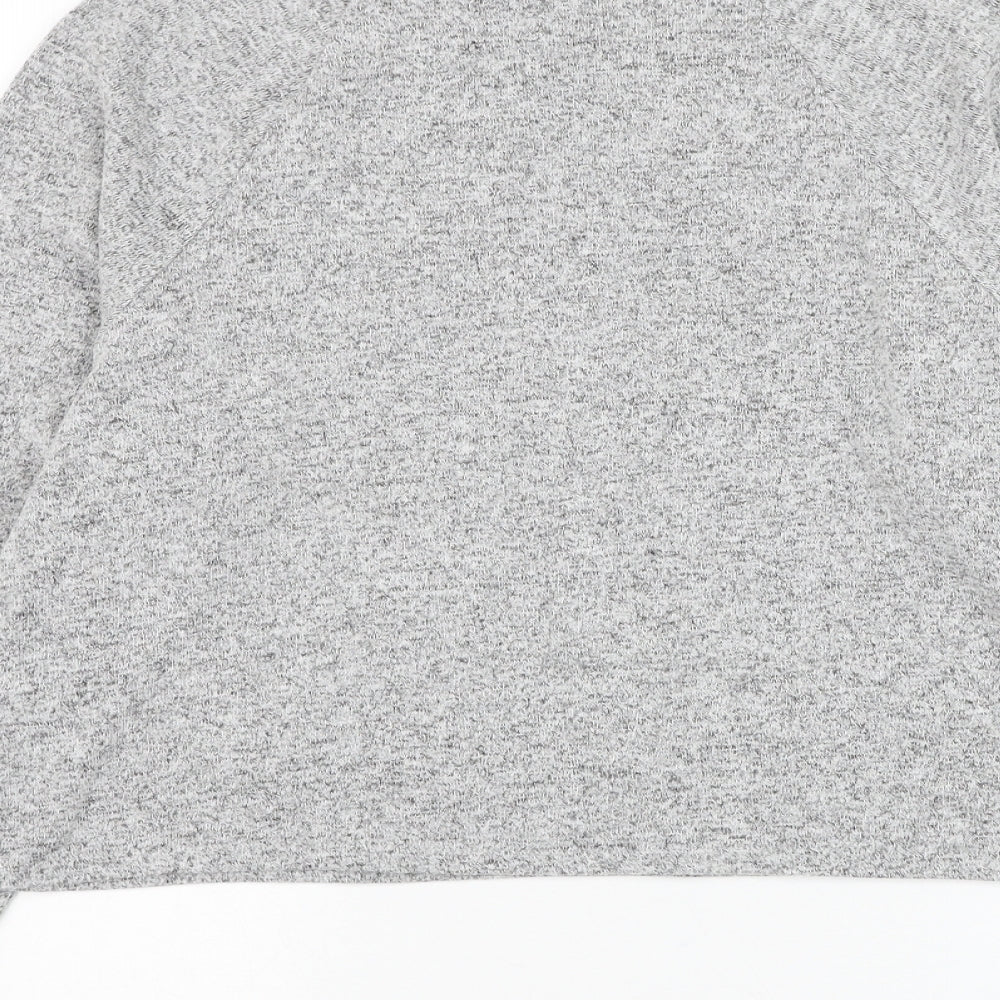 H&M Womens Grey Mock Neck Viscose Pullover Jumper Size S