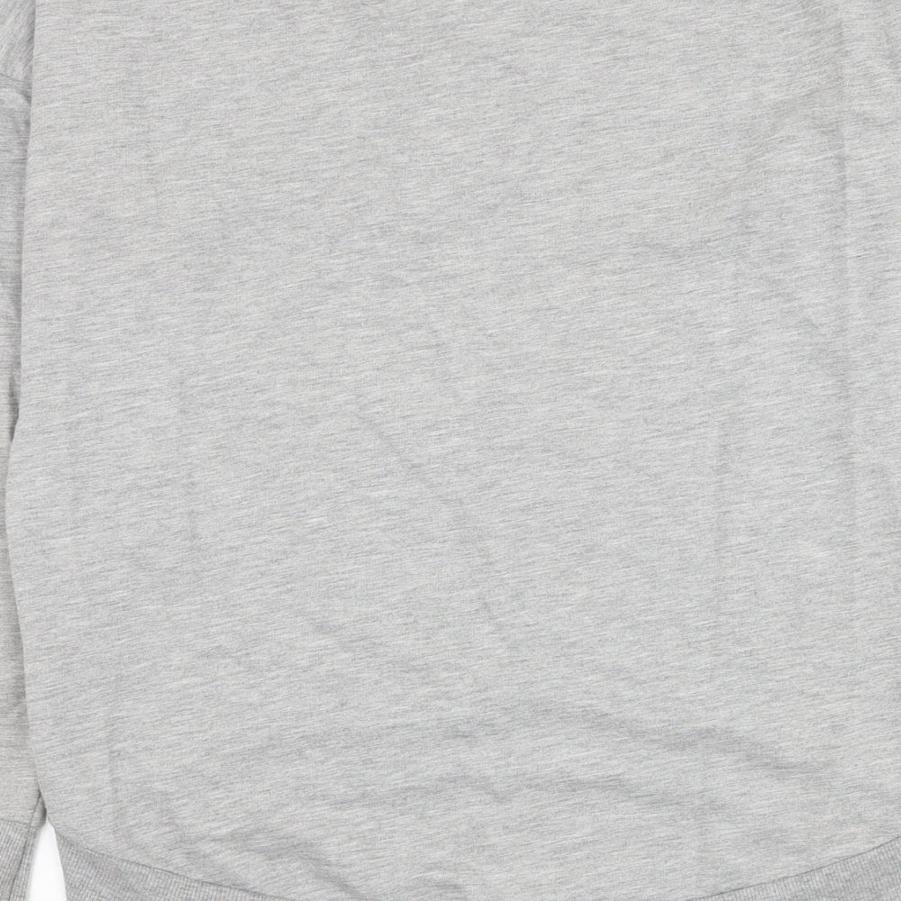 Dunnes Stores Womens Grey Cotton Pullover Sweatshirt Size S Pullover - Floral Heart