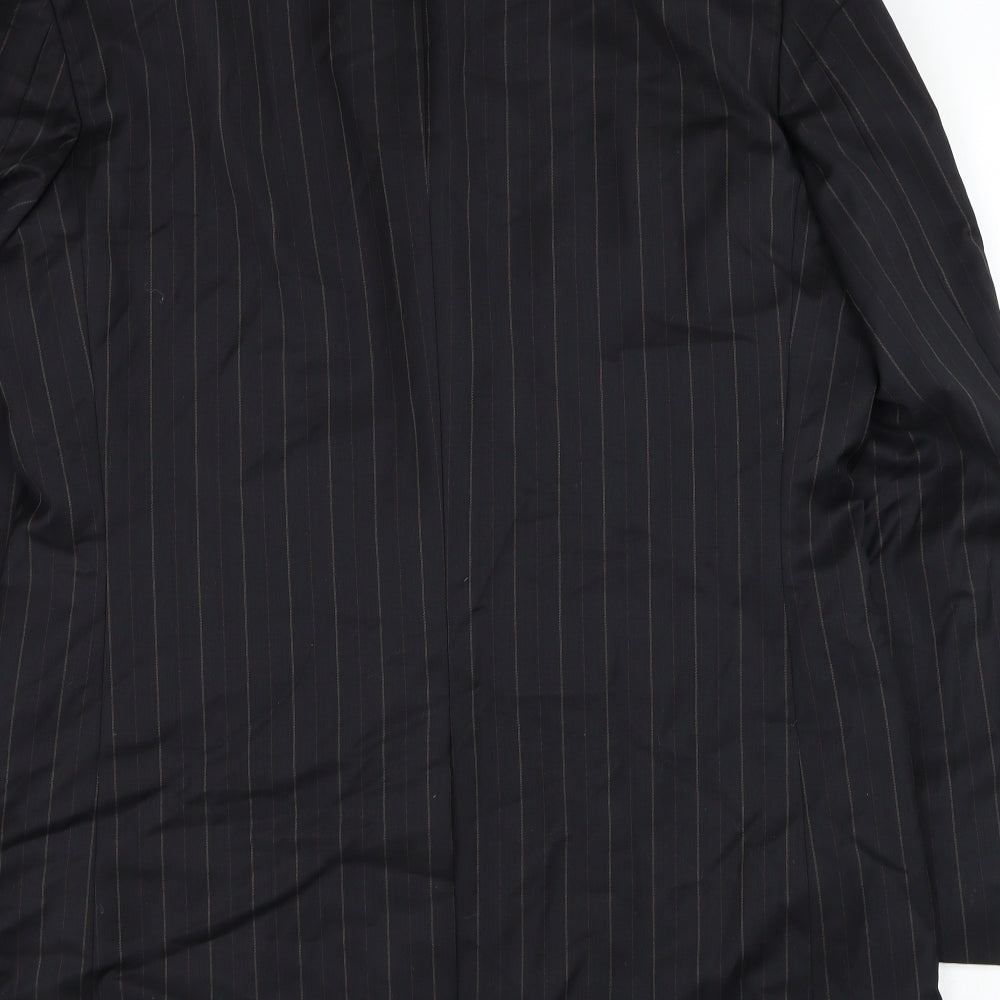 Dantoni Mens Black Striped Wool Jacket Suit Jacket Size 42