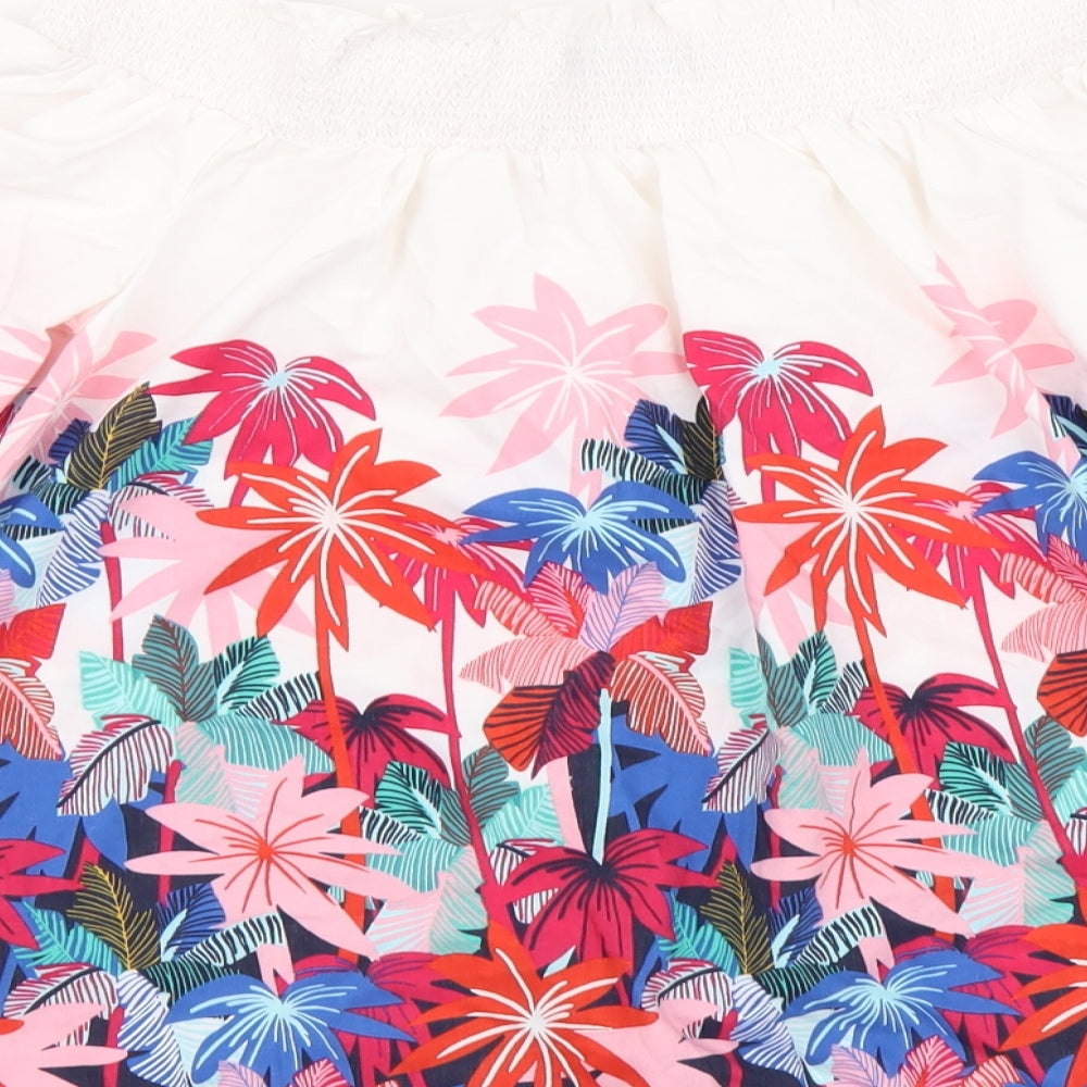 Marks & Spencer Womens Multicoloured Floral Polyester Basic Blouse Size 10 Square Neck